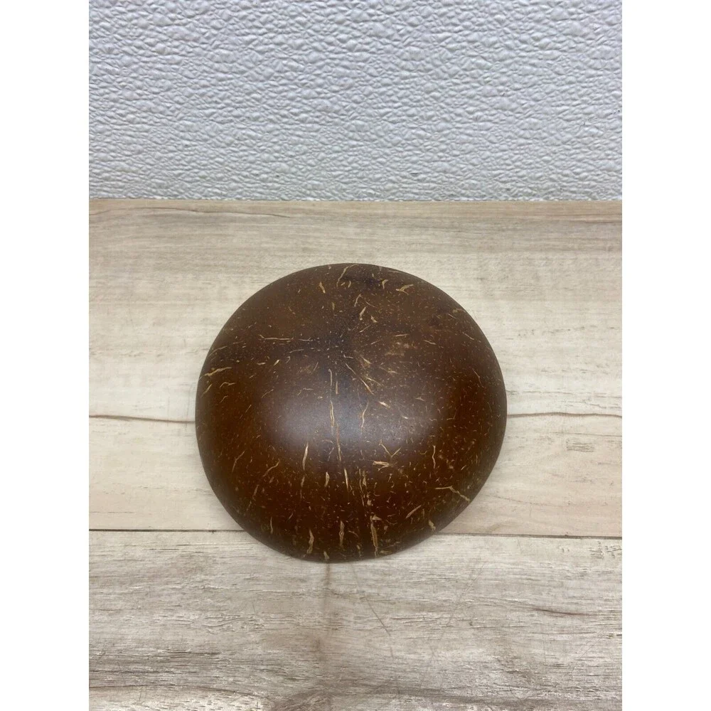 Coconut Shell Bowl Silver And Black Splash Hand Made And Painted